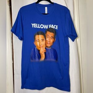 NWOT Broadway Play "Yellow Face" Blue Graphic T-Shirt w DDK on it Size M